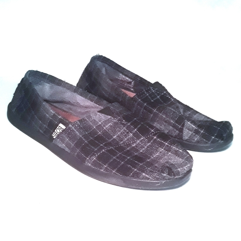 BOBS For Sketchers Grey Plaid Shoes
